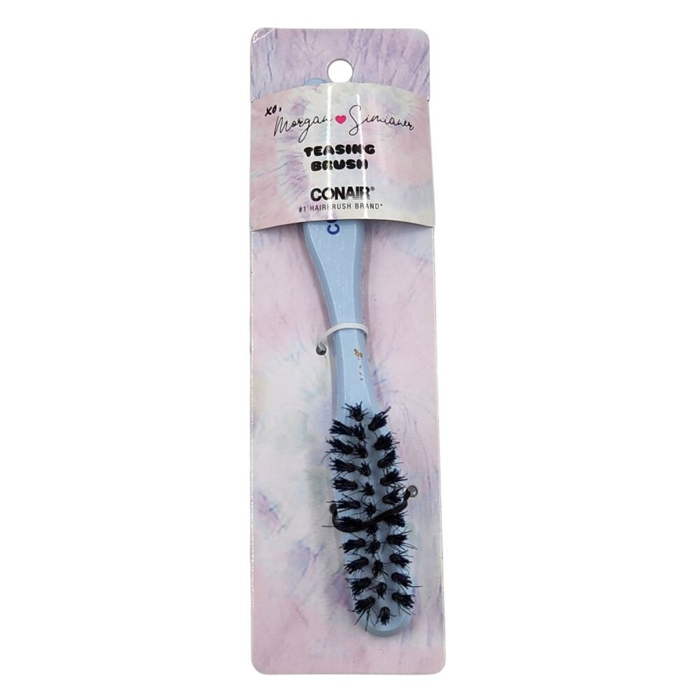 Conair Teasing Brush‎ Morgan Simianer XO Small Mixed Boar Bristle Blue Damaged